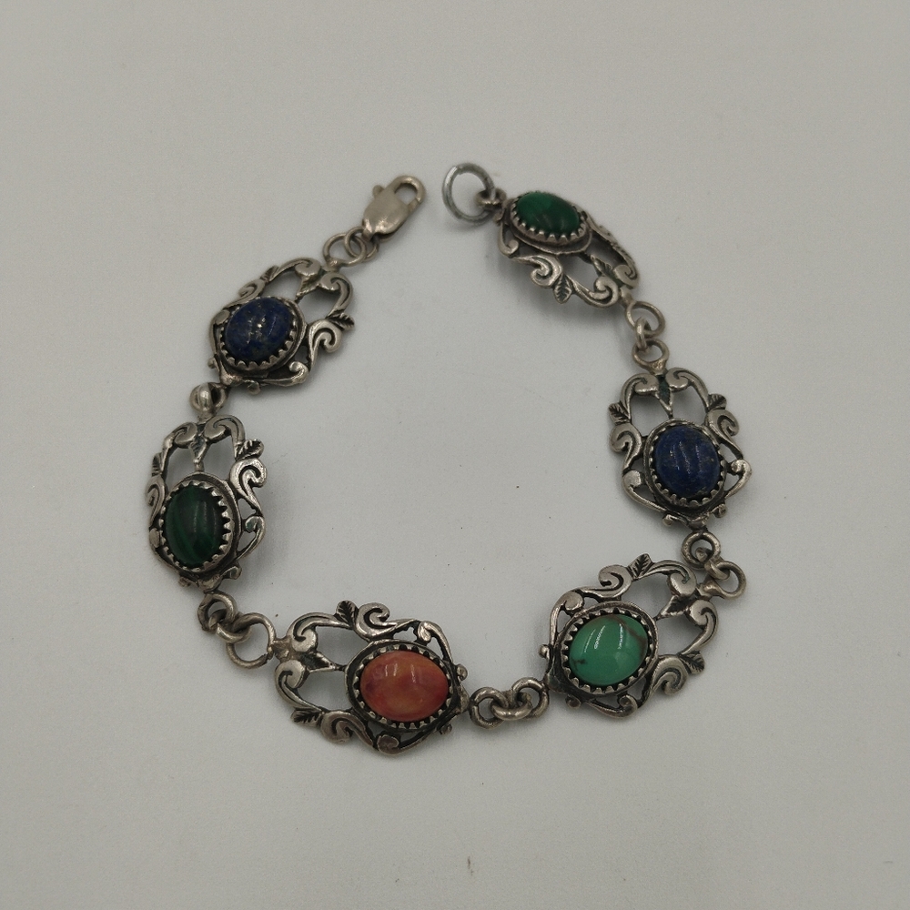 Sterling Silver With Stones Bracelet